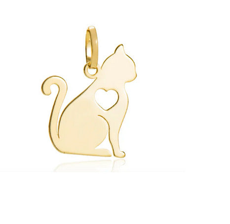 Pingente Pet Gato Ouro 18 Kilates 1.70 Gramas 16 mm