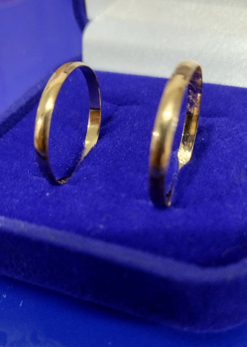 Alianças Noivado Casamento Ouro 18 k 2.70 Gramas 3.10 mm Maciça