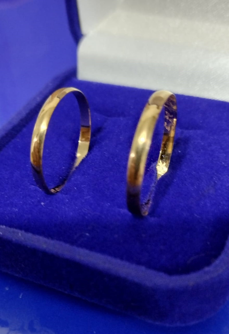 Alianças Noivado Casamento Ouro 18 k 2.70 Gramas 3.10 mm Maciça