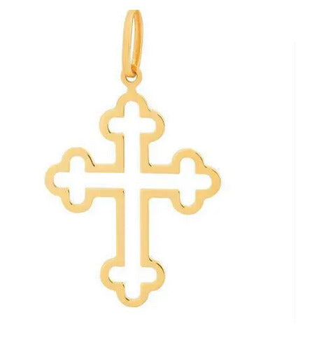 Pingente Cruz 1.45 Gramas 15 mm Ouro18 K Papal