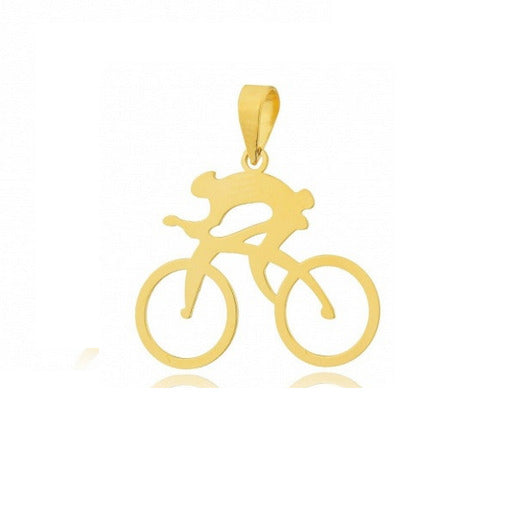 Pingente Corredor de bicicleta Ouro 18 kilates 1.60 Gramas 18 mm