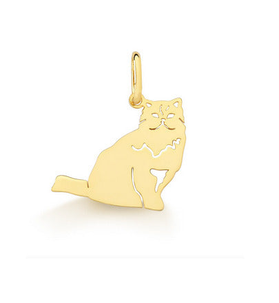 Pingente Gato Grande Ouro 18 Kilates 3.00 Gramas 30 mm