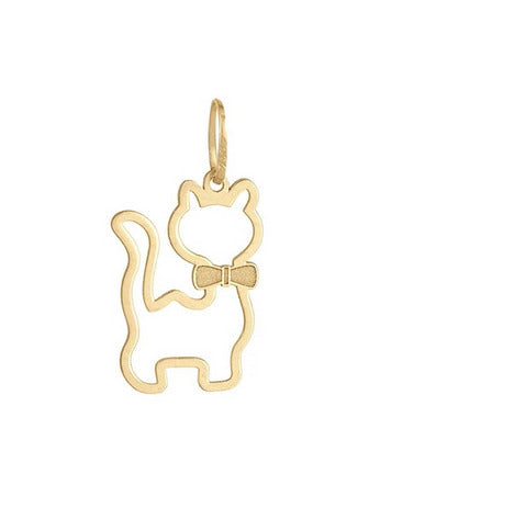 Pingente Gato Ouro 18 K Peso 1.60 Gramas 18 mm