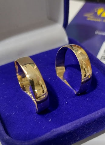 Alianças Casal Par Noivado Casamento Ouro 18 kilates 8.50 Gramas 7 mm Maciça