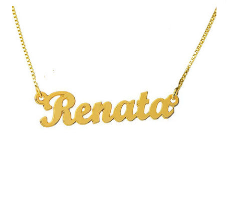 Cordão Com Nome Personal Renata Ouro 18 Kilates Peso 2,10 Gramas 45 Cm Todos Nomes