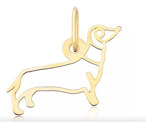 Pingente Pet Cão Ouro 18 k Peso 0.50 Grama 10 mm