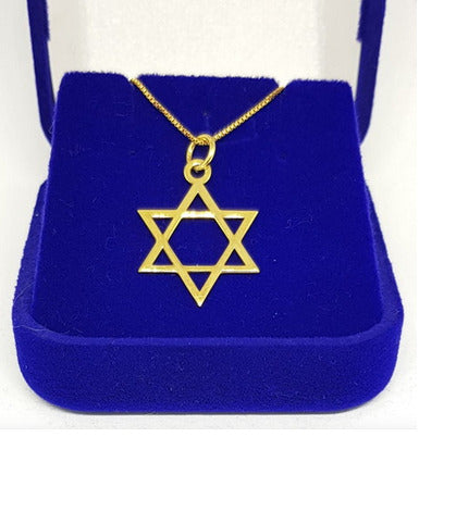 Pingente Israel Estrela de Davi Religião  Ouro 18 k Peso 2.20 Gramas 22 mm