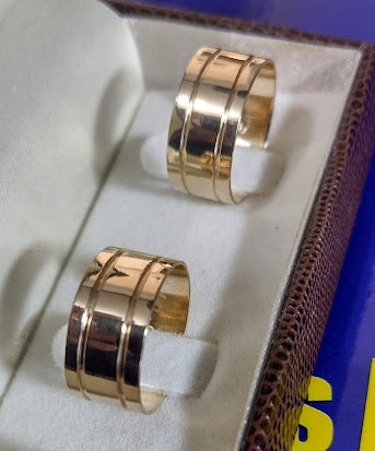 Par Alianças Casamento Ouro 18 Kilates 10 Gramas 8 mm Maciço