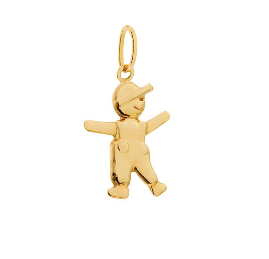 Pingente Boneco Ouro 18 k Peso 0.50 Grama 20 mm