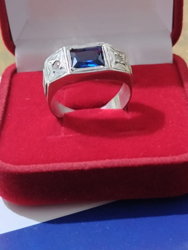 Formatura Masculino Anel Prata 950 Pedra 7 x 6 mm Zircônia Todas formaturas e cursos Maciço Topo 9 mm