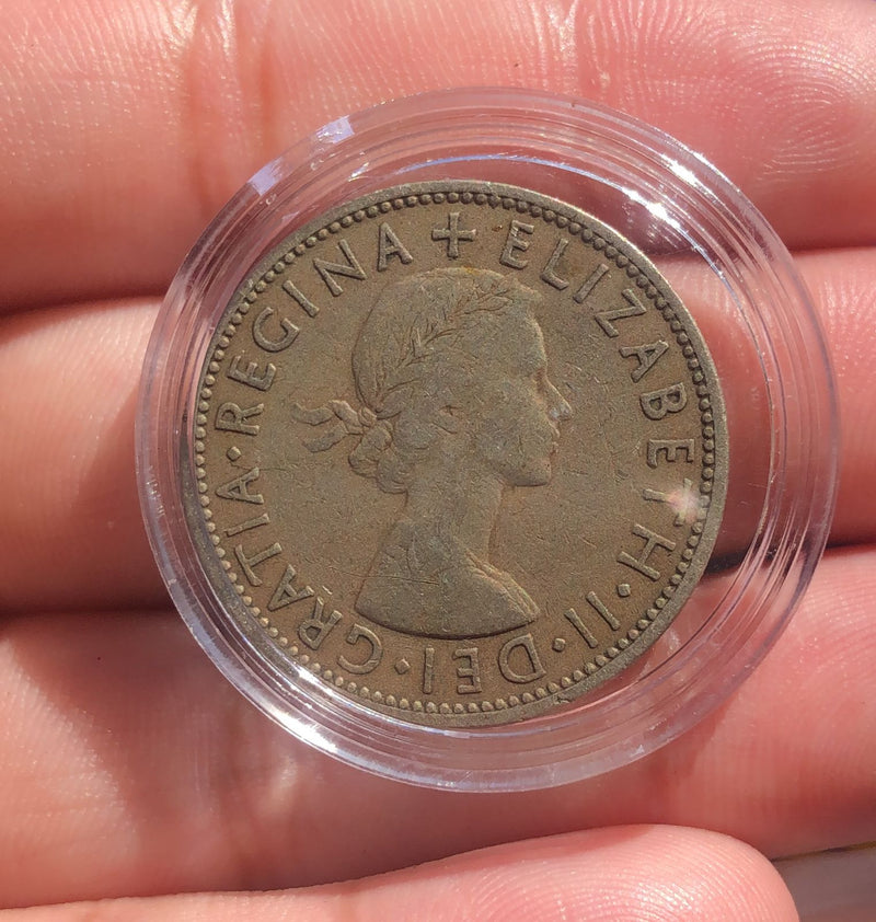 Moeda Shillings 1957 Elizabeth II Moeda Rara Linda em Cápsula pra Coleção Nova