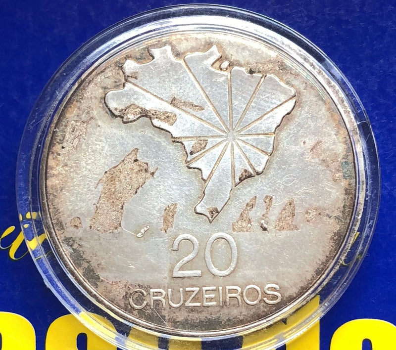 Moeda 1972 Brasil 20 Cruzeiros em Cápsula