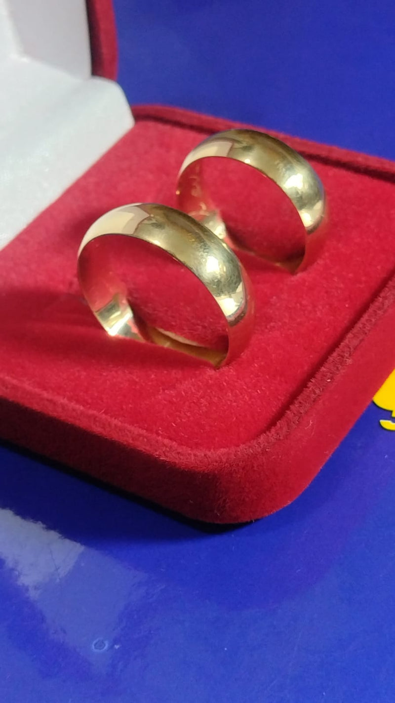 Alianças Par Ouro 18 kilates 10 Gramas 6 mm Casal Ouro 18 k