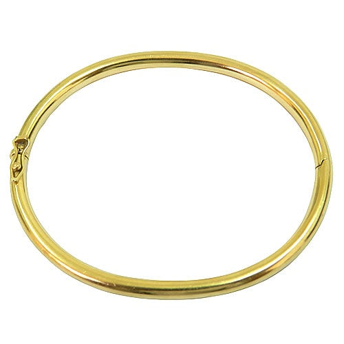 Bracelete Ouro18 kilates 9 Gramas 6 mm com Fecho resistente Modelo Oco Polido liso Trava de Segurança