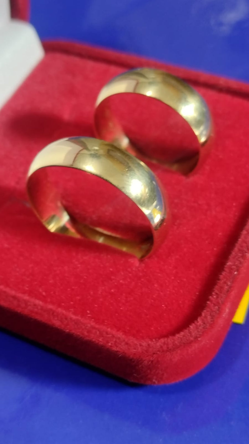 Alianças Par Ouro 18 kilates 10 Gramas 6 mm Casal Ouro 18 k