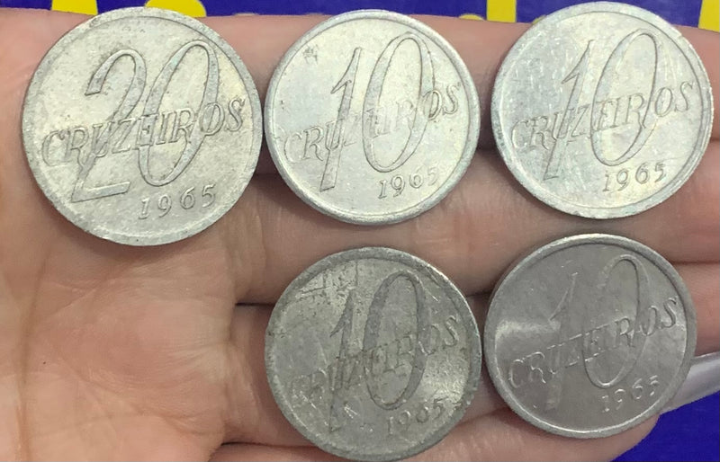 6 Moedas 10 Cruzeiros e 20 Cruzeiros