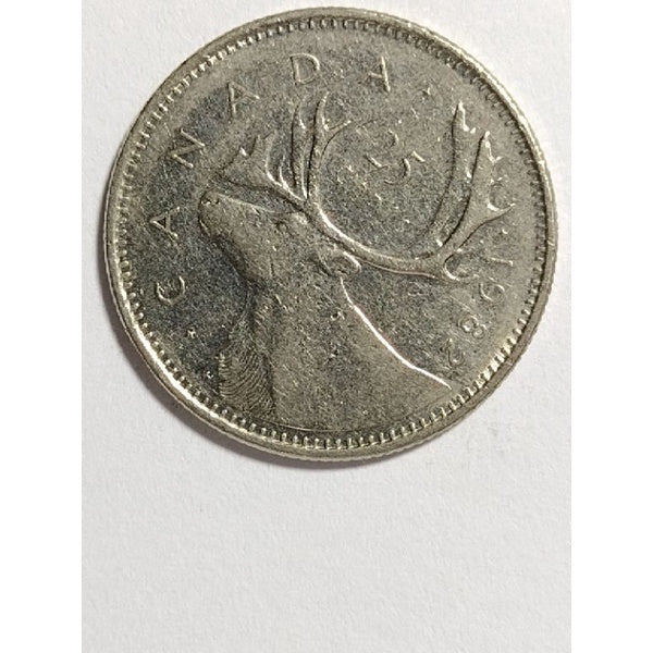 Moeda do Canadá 25 cent 1982 Elizabeth II moeda rara