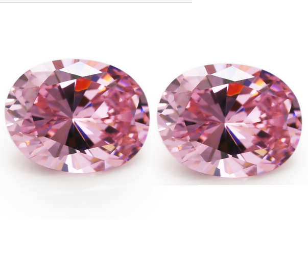 Pedra Zircônia Oval Para Pingente Anel Brincos 18 mm x 13 mm Cor Rosa Alta Qualidade