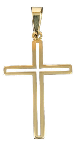 Crucifixo Vazado Ouro 18k Maciço 15 mm Peso 1 Grama