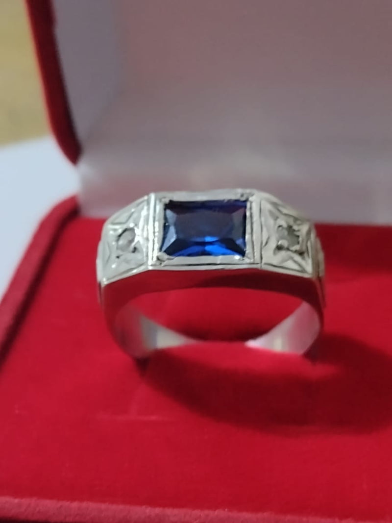 Anel Formatura Masculino Prata 950 Pedra 7 x 6 mm Zircônia Todas formaturas e cursos Maciço Topo 9 mm