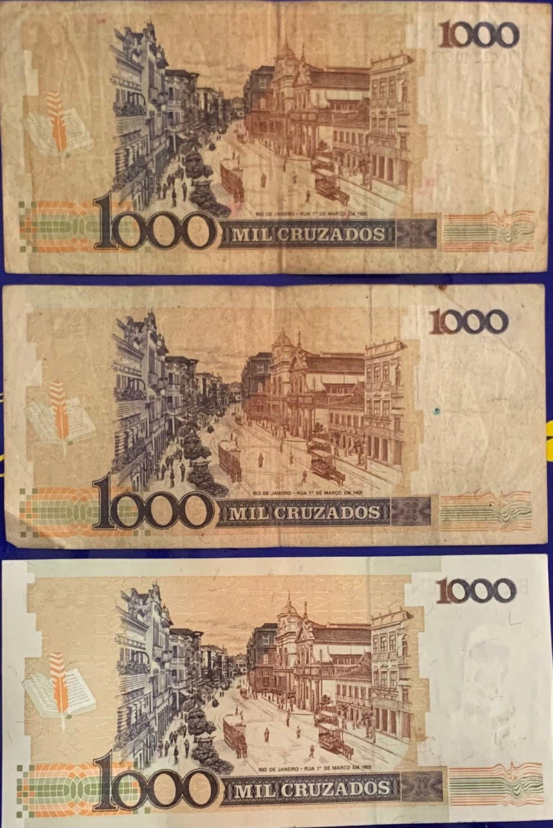 6 Cédulas 1.000 Cruzados