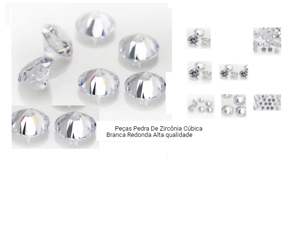 Pedras Zircônia 2.50 mm Gemstone Sintética, Corte Redondo, Branco CZ Pedra 50 Pedras