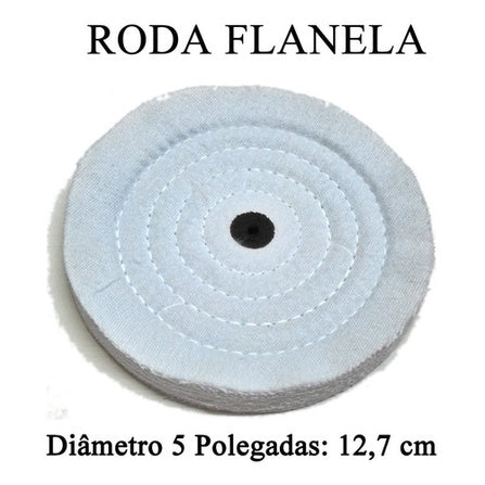 3 Rodas De Polimento Flanela 5 Polegadas Ourives Motor Polir