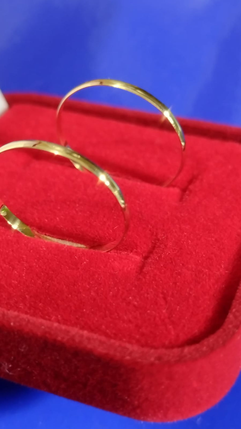 Par Alianças Noivado/casamento Ouro18k / 1,10 Mm / 1.00 Gramas Maciça