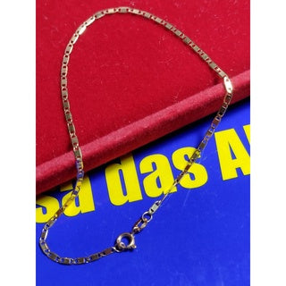 Pulseira ouro 18 kilates piastrini maciço 1.00 grama 1 mm 19 cm  Fecho boia