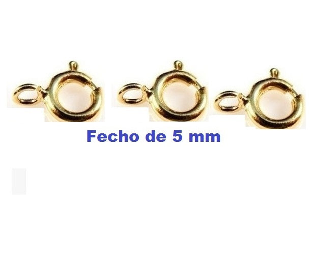 3 Fechos Bóia Ouro 18 kilates 5 mm Para Cordões e Pulseiras