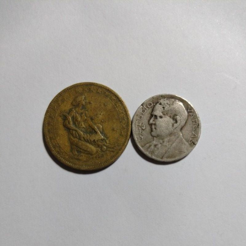 2 moedas raras uma de 1000 Reis ano 1927 e uma de 300 reis 1940