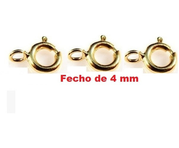 3 Fechos Bóia Ouro 18 kilates 4 mm Para Cordões e Pulseiras