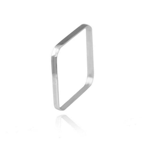 Anel quadrado Prata 950 de Lei 2 mm Lindo anel de prata