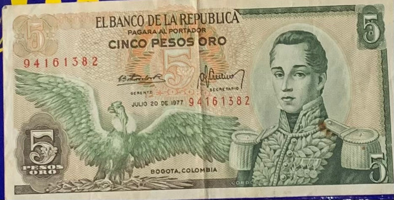 Cédula 5 Pesos Oro Rara