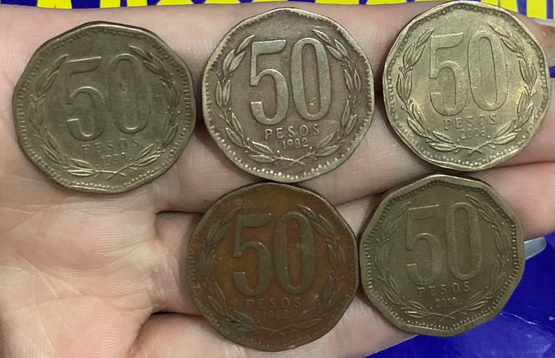 5 Moedas 50 Pesos