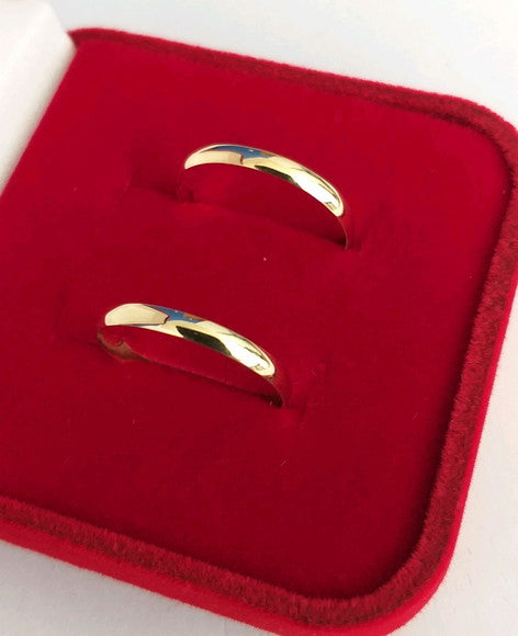 Par Alianças 2 mm Casamento Ouro 18 K Namoro Noivado Tradicional Compromisso Casal Maciça 2 Gramas