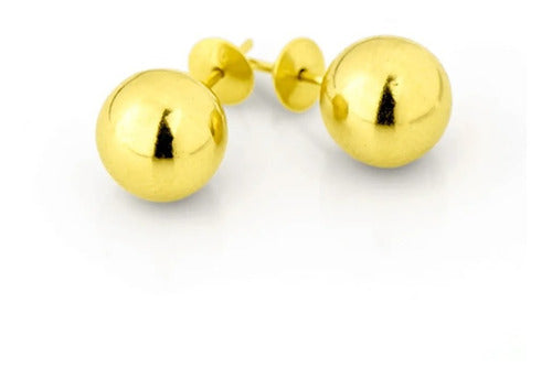 Brincos Bola Bolinha De Ouro 18k Bola De 6.0 Mm